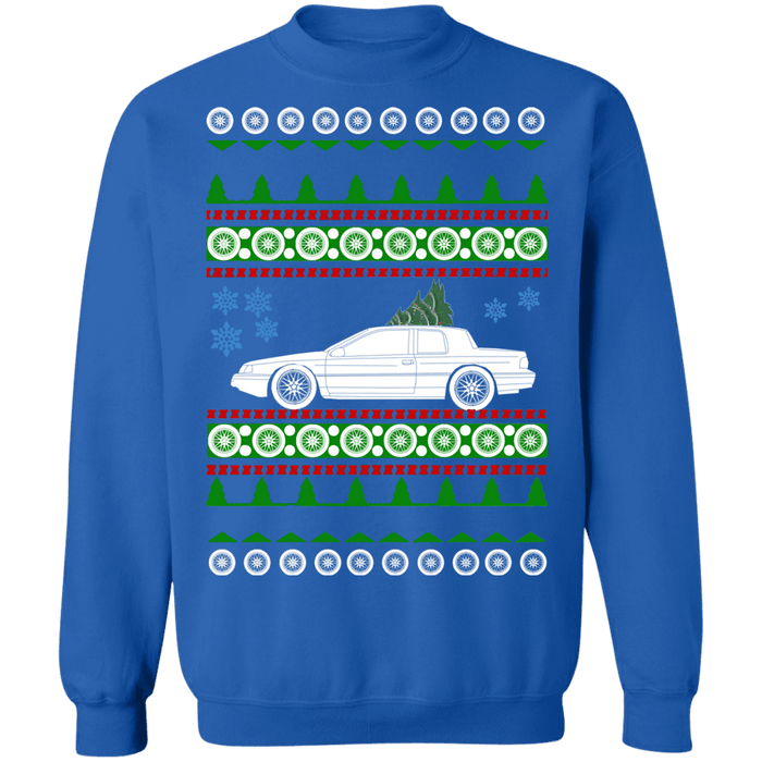 Car like a Mercury Cougar XR7 Ugly Christmas Sweater 1992