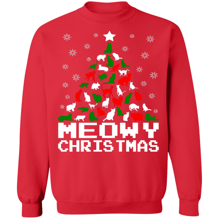 Meowy Cat tree ugly christmas sweater sweatshirt