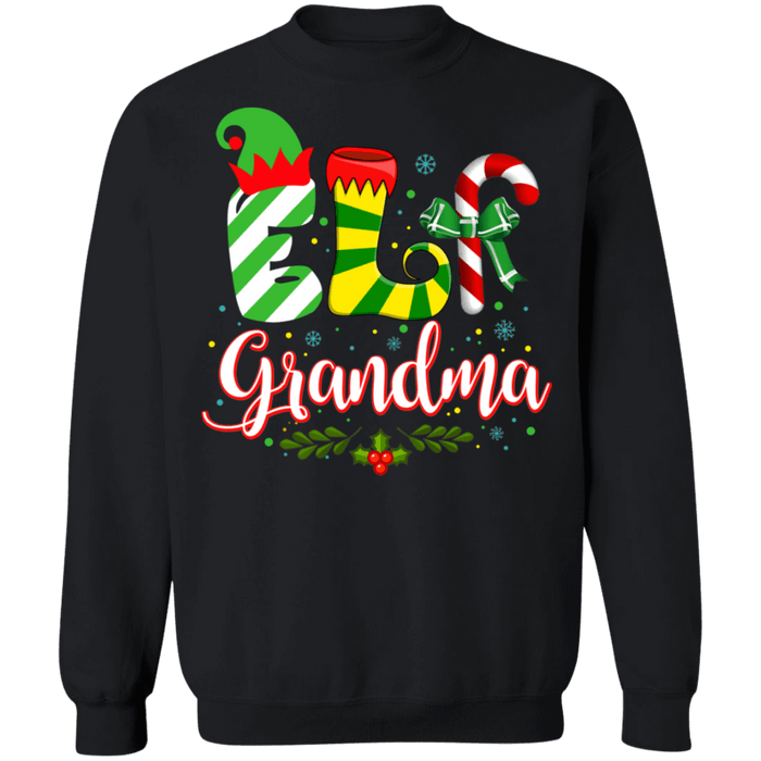 Grandma Elf Grandmother Nana ugly Christmas Holiday Sweater sweatshirt