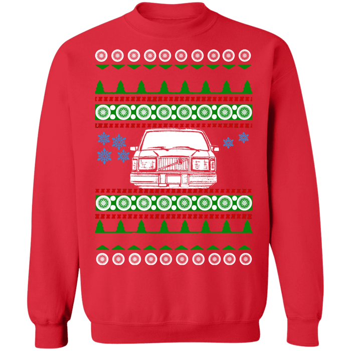 Swedish Car like a  240 245 Front view ugly christmas sweater (more colors)