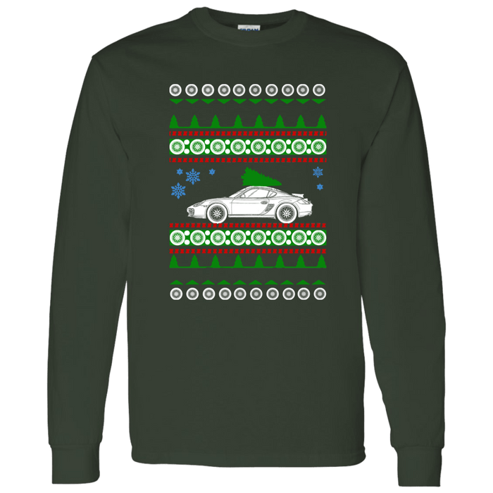 German Sports Car Porsche Cayman Style GT4 Ugly Christmas Sweater long sleeve t-shirt