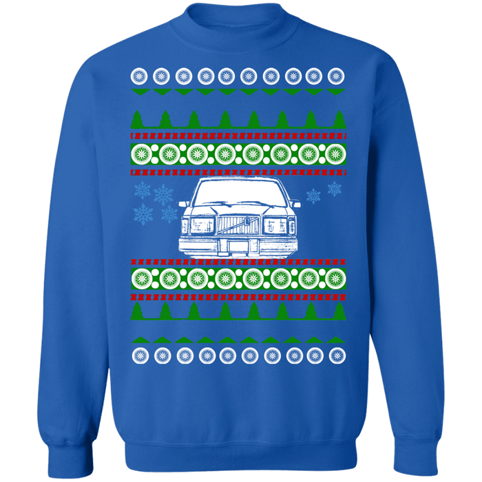 Swedish Car like a  240 245 Front view ugly christmas sweater (more colors)