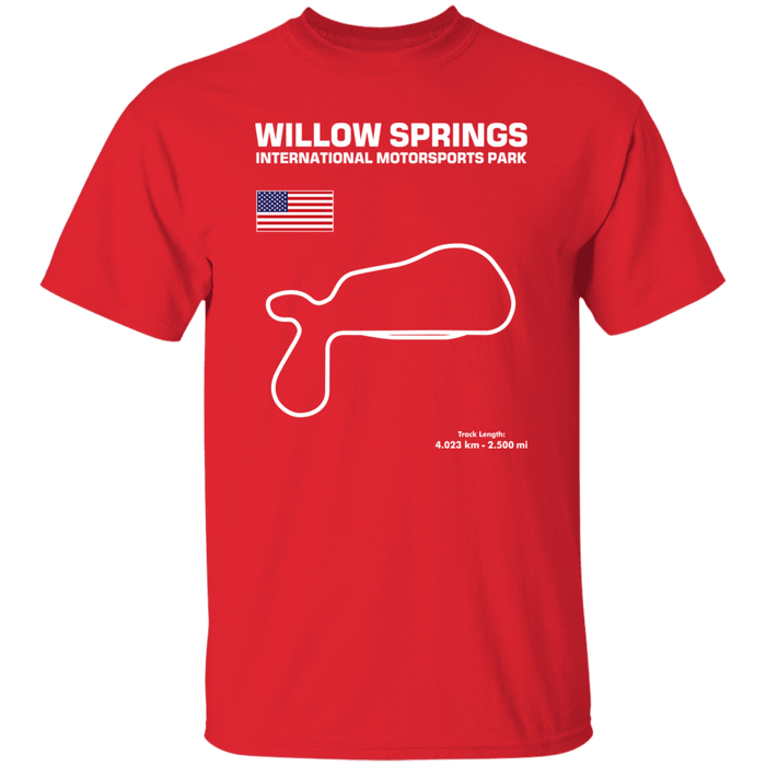 Willow Springs International Motorsports Park Track Outline Series cotton t-shirt