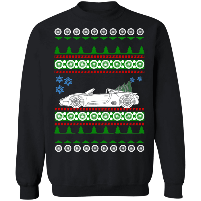 German Supercar Porsche 918 Spyder Ugly Christmas Sweater Sweatshirt