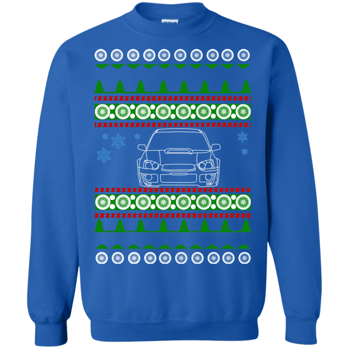 Japanese Car WRX STI Blobeye front view ugly christmas sweater sweatshirt