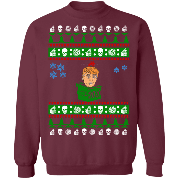 Trump Dumpster Fire 2020 Ugly Christmas Sweater