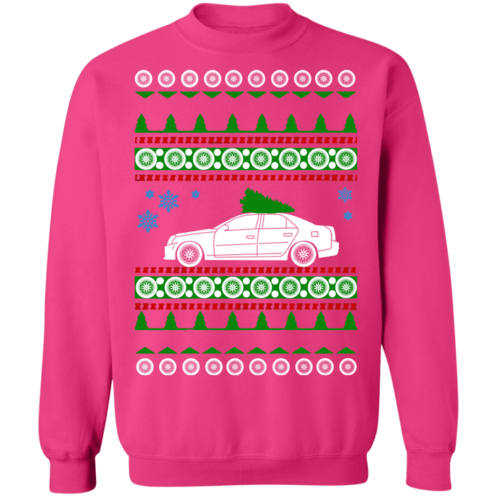 2005 Red CTS-V ugly christmas sweater