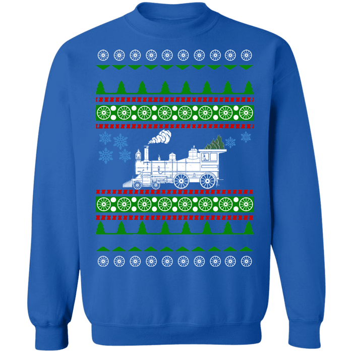 Steam Train Locomotive Ugly Christmas Sweater