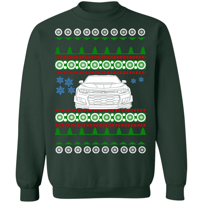 Camaro ZL1 1LE front ugly christmas sweater