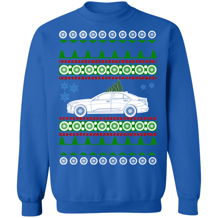 car like a Cadillac CT4-V ugly christmas sweater sweatshirt