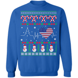 USA American Flag Heartbeat Ugly Christmas Sweater sweatshirt