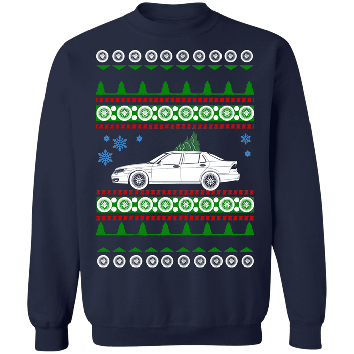 Saab 9-5 Sedan 2nd generation ugly christmas sweater sweatshirt sweatshirt