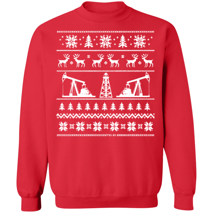 Oil Rigger Ugly Christmas Sweater rig derrick