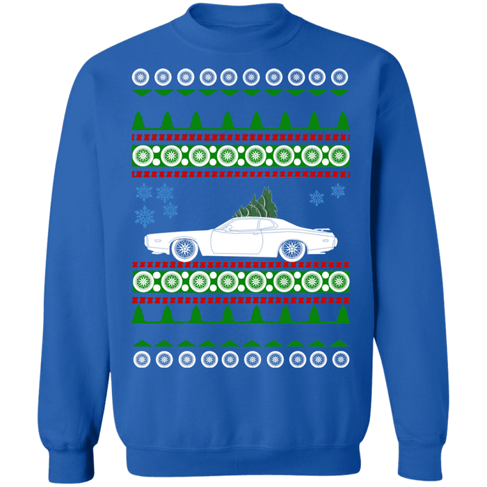 Hot rod like 3rd gen american car or truck like a  Charger Ugly Christmas Sweater 1973