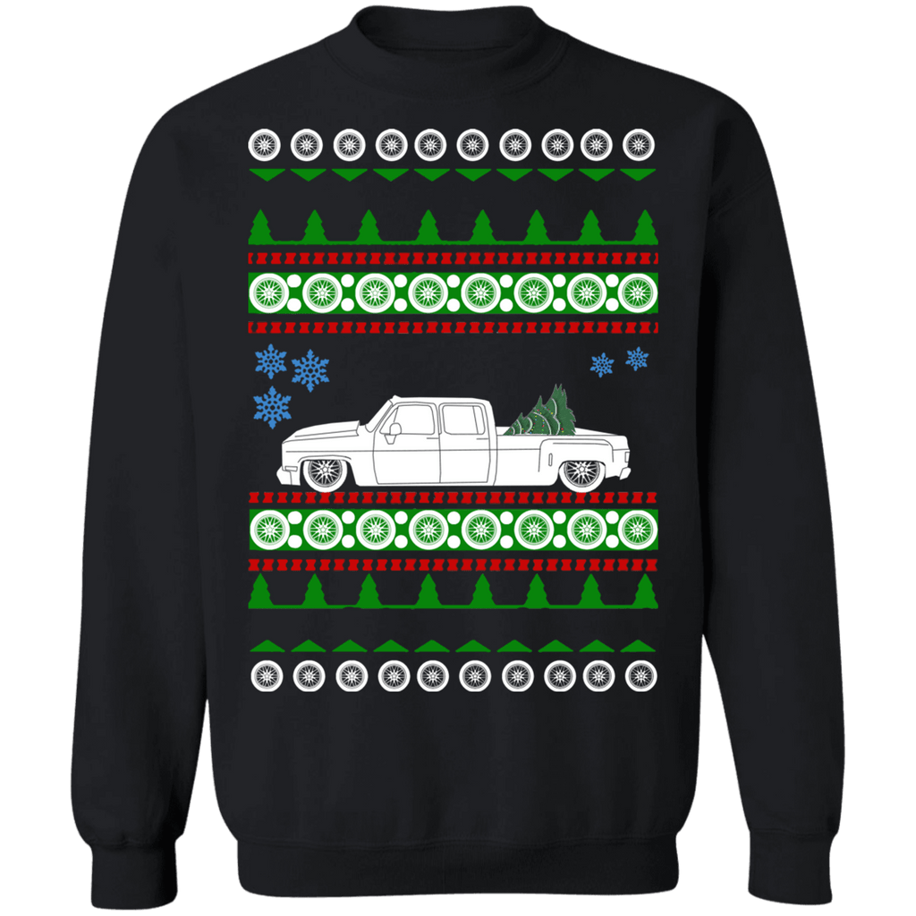 Chevy Dually Slammed truck ugly christmas sweater