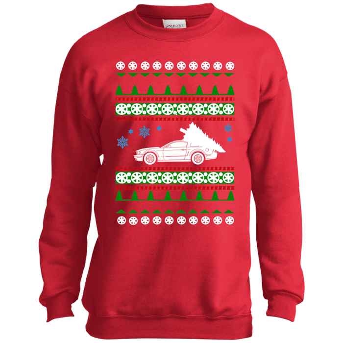 Ford mustang GT 5th gen youth ugly christmas sweater