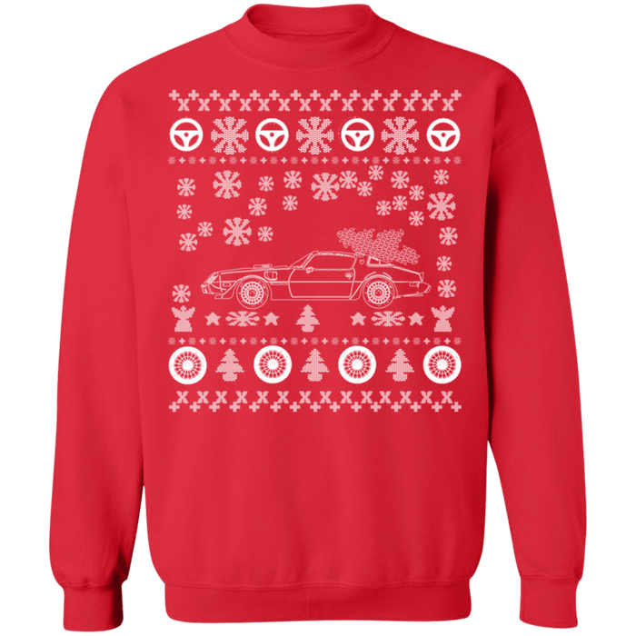 car like a 1979 Firebird Trans Am ugly christmas sweater V2