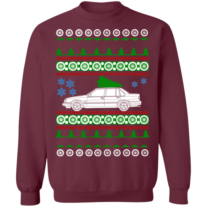 Swedish Car like a  940 Sedan Ugly Christmas Sweater