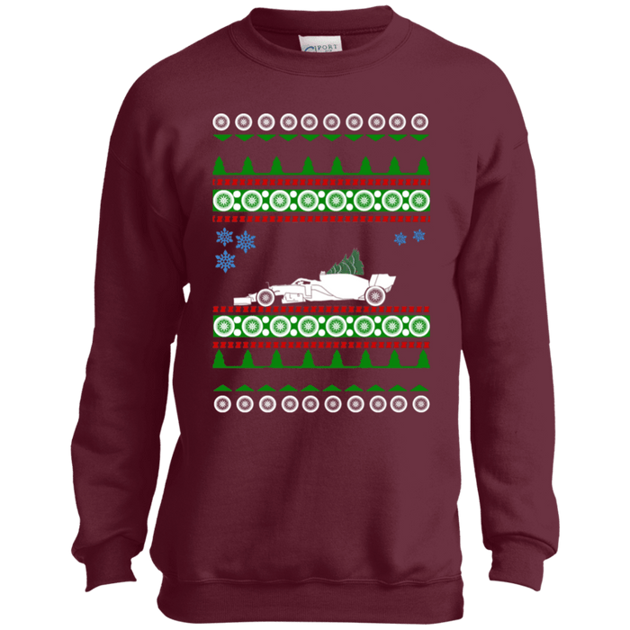 2020 F1 Car Kids Ugly Christmas Sweater Formula 1