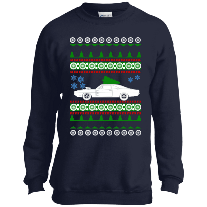 Kids 1967 american car or truck like a  Charger Ugly Christmas Sweater sweatshirt