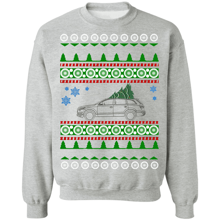 German SUV Outline like Audi Q7 Ugly Christmas Sweater