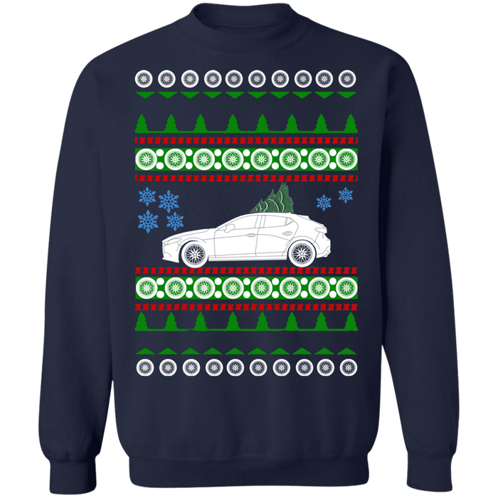 Car Hatchback 2021 Turbo Mazda3 Ugly Christmas Sweater Sweatshirt