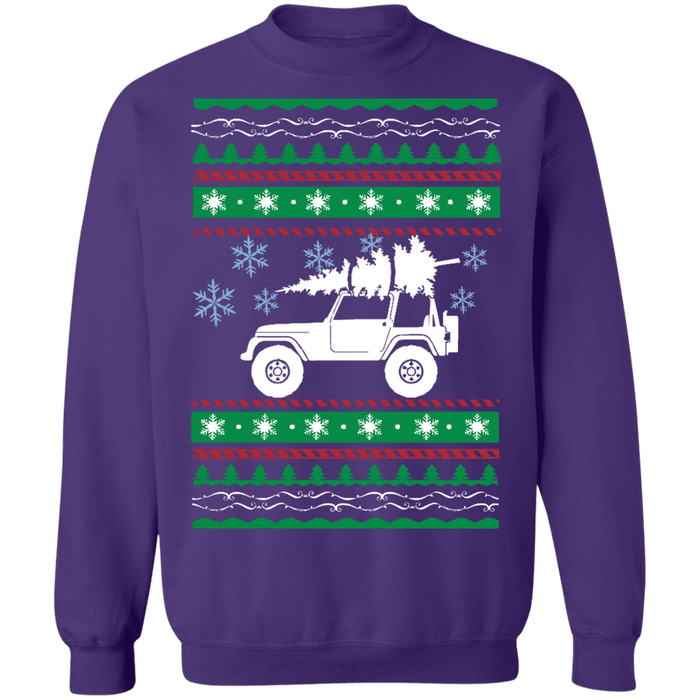 american car or truck offroad ugly christmas sweater v1