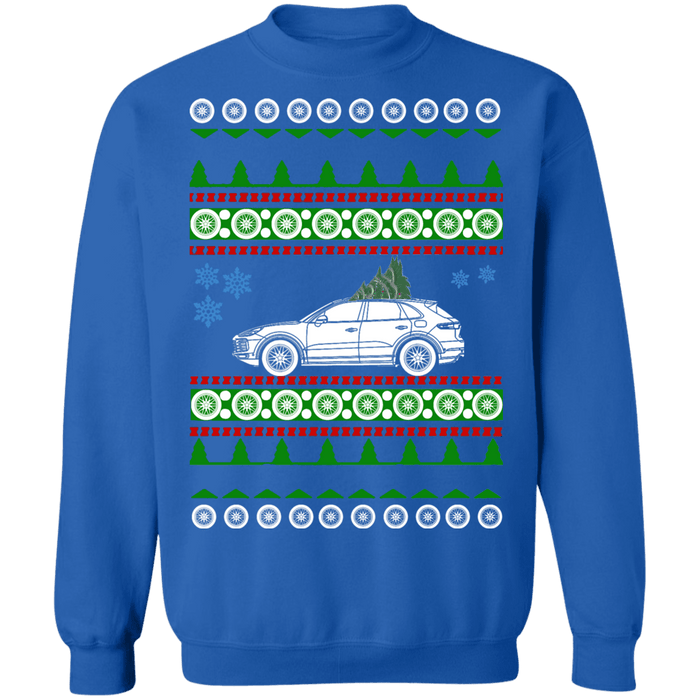 German SUV like Porsche Cayenne Coupe Ugly Christmas Sweater