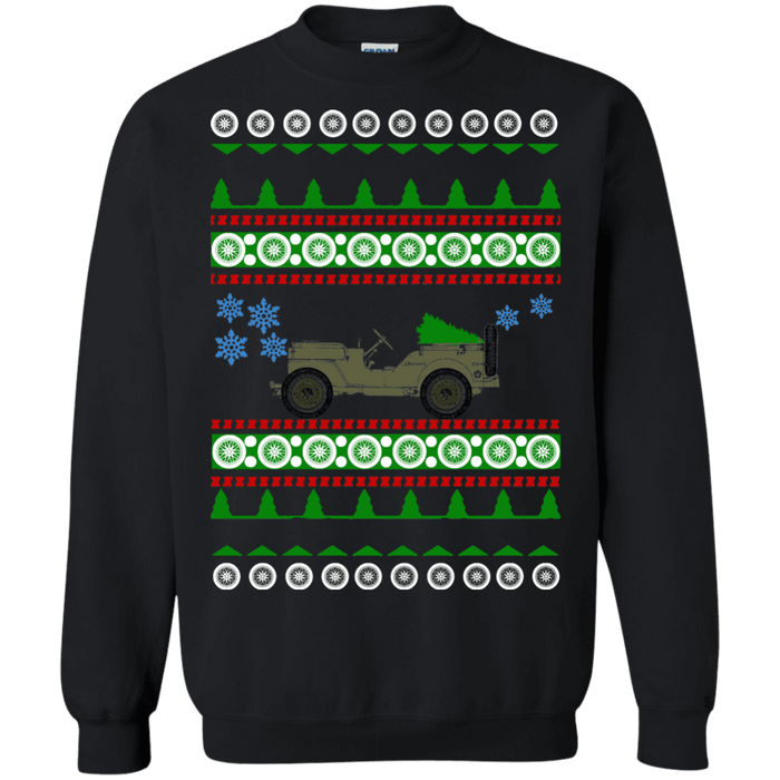 off road american vehicle Willys SK Ugly Christmas Sweater army sweatshirt