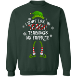 I just like to Teach, teaching is my favorite Ugly Christmas Sweater sweatshirt