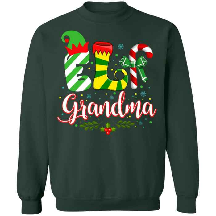 Grandma Elf Grandmother Nana ugly Christmas Holiday Sweater sweatshirt