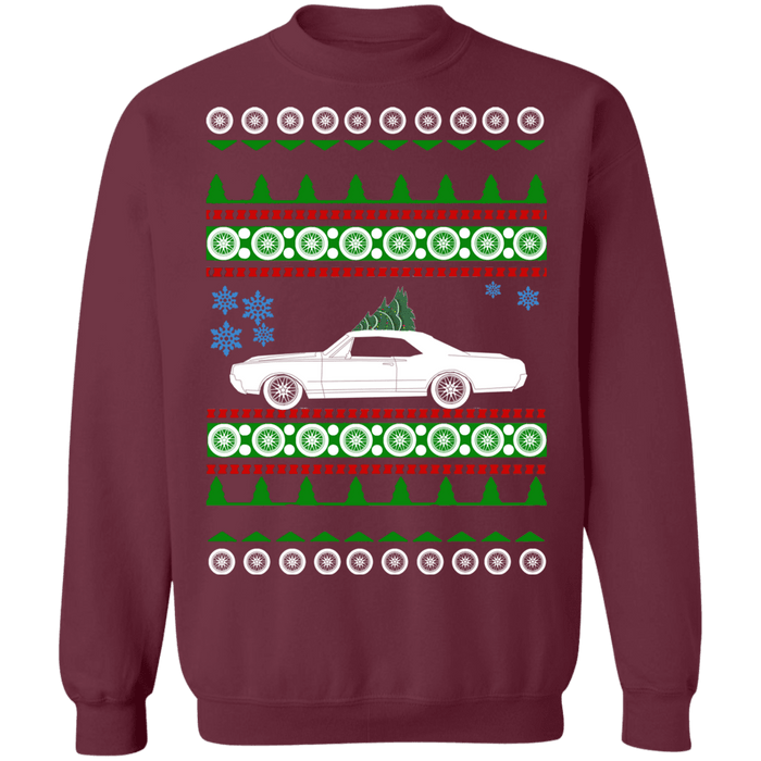 car like a 1st gen 442 Oldsmobile Ugly Christmas Sweater 1967