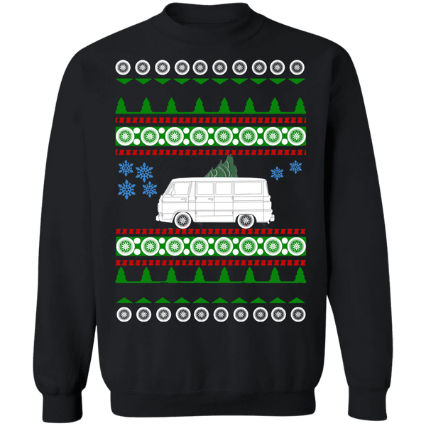 Van american car or truck like a  A100 Ugly Christmas Sweater Sweatshirt