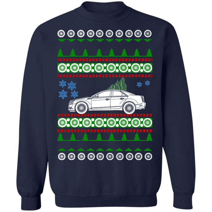 Car like a 2nd gen CTS-V Ugly Christmas Sweater Sweatshirt new tree