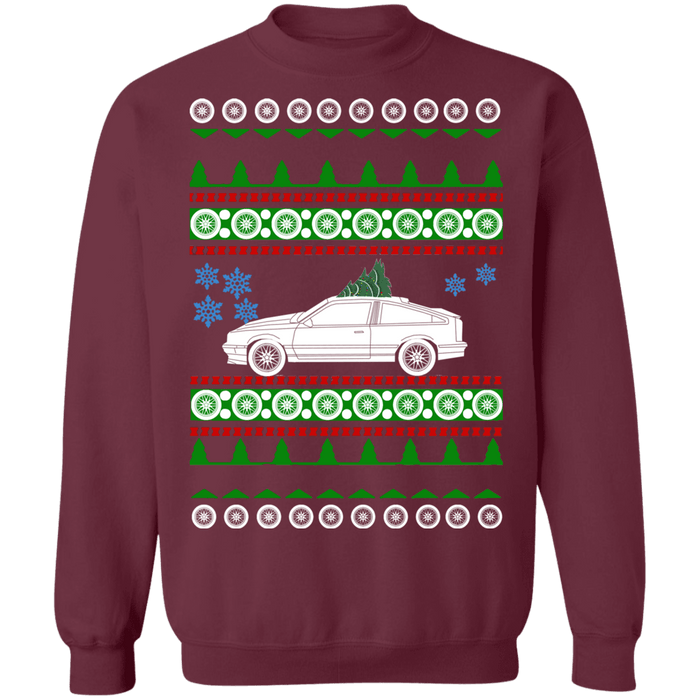 Chevy Cavalier Z24 hatchback ugly christmas sweater 1986