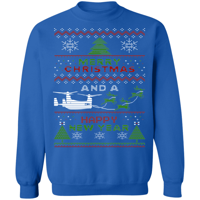 Military Helicopter Osprey Ugly Christmas Sweater V2