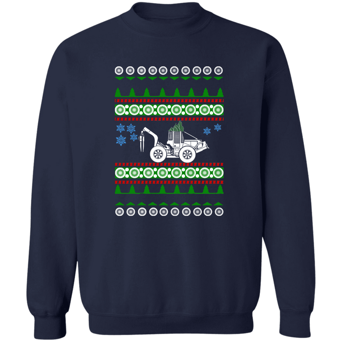 Log Skidder Forestry Ugly Christmas Sweater Sweatshirt