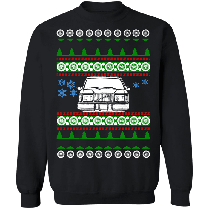 Swedish Car like a  240 245 Front view ugly christmas sweater (more colors)