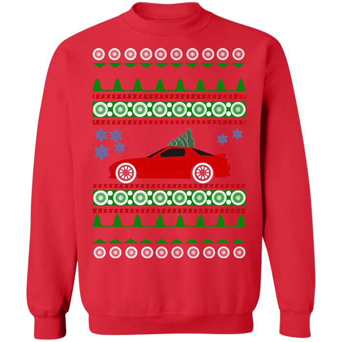 Car like a red 3rd gen Rx-7 Ugly Christmas Sweater Sweatshirt new tree