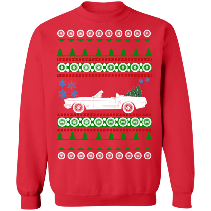 car like a 1968 Mustang Convertible Ugly Christmas Sweater