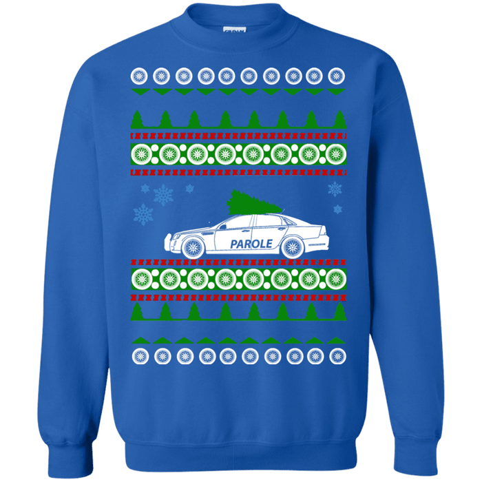 parole police car ugly christmas sweater sweatshirt