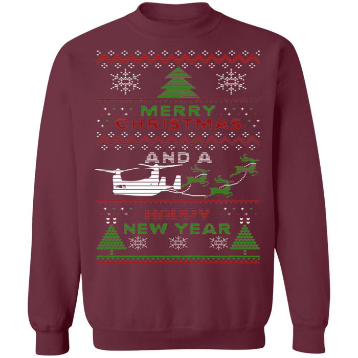 Osprey Helicopter Ugly Christmas Sweater V1