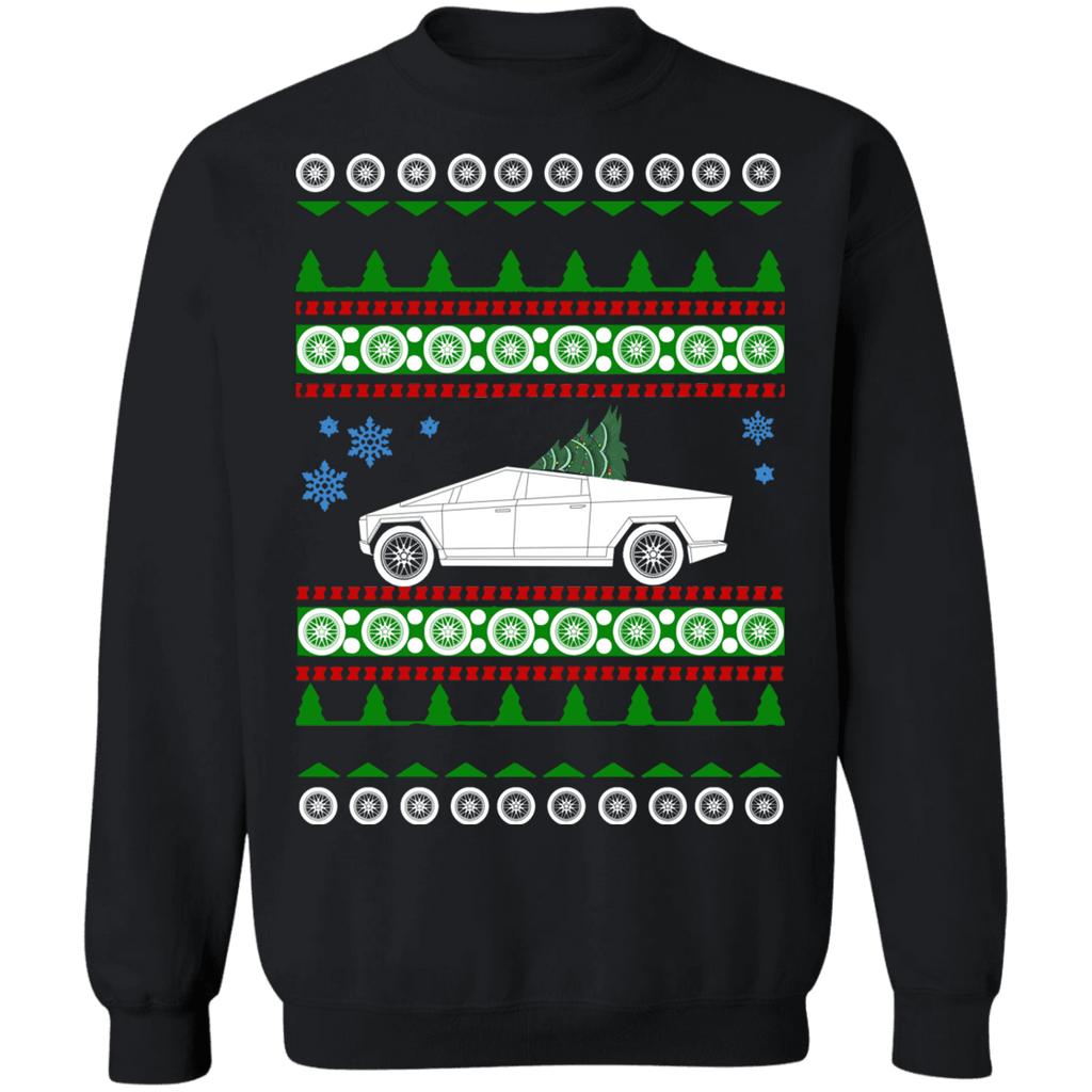 Electric Truck like Tesla CyberTruck Ugly Christmas Sweater Sweatshirt sweatshirt
