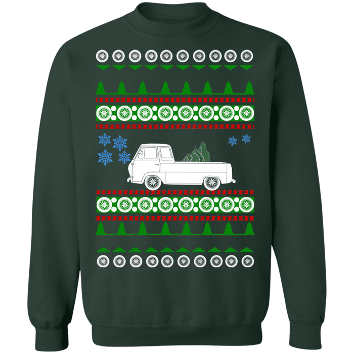 Old Truck like Ford Econoline Ugly Christmas Sweater