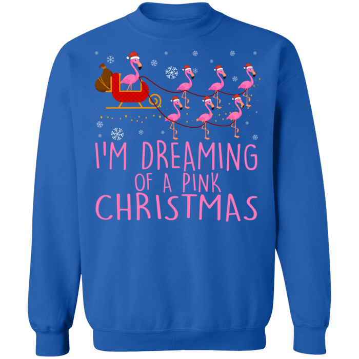 Flamingos Dreaming of a pink christmas ugly sweater sweatshirt