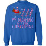 Flamingos Dreaming of a pink christmas ugly sweater sweatshirt