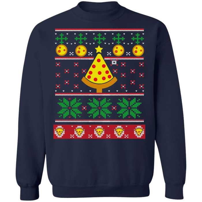 Pizza Slice Ugly Christmas Sweater Holiday sweatshirt