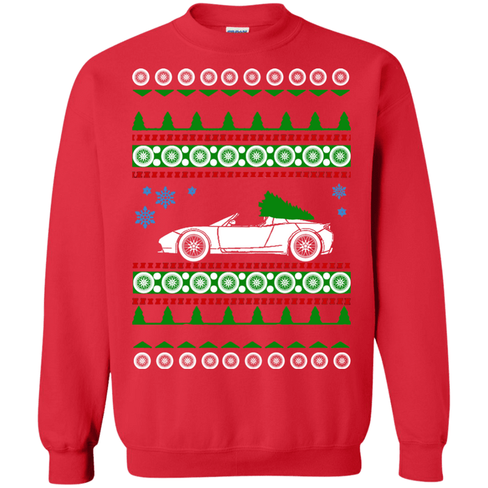 Tesla roadster 2009 ugly christmas sweater sweatshirt