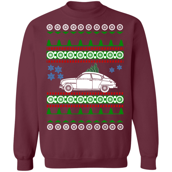 Saab 96 Ugly Christmas Sweater