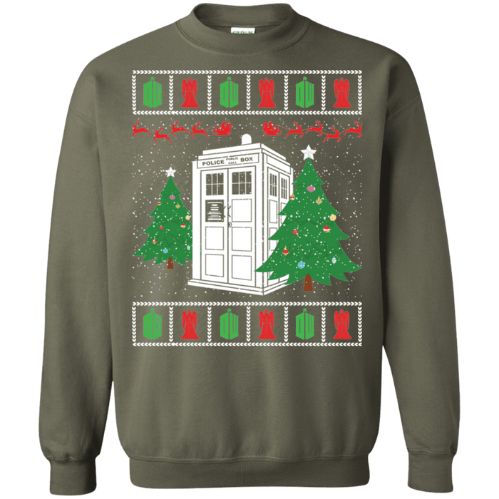 Gift for Fans of Doctor Who Tardis Ugly Christmas Sweater sweatshirt